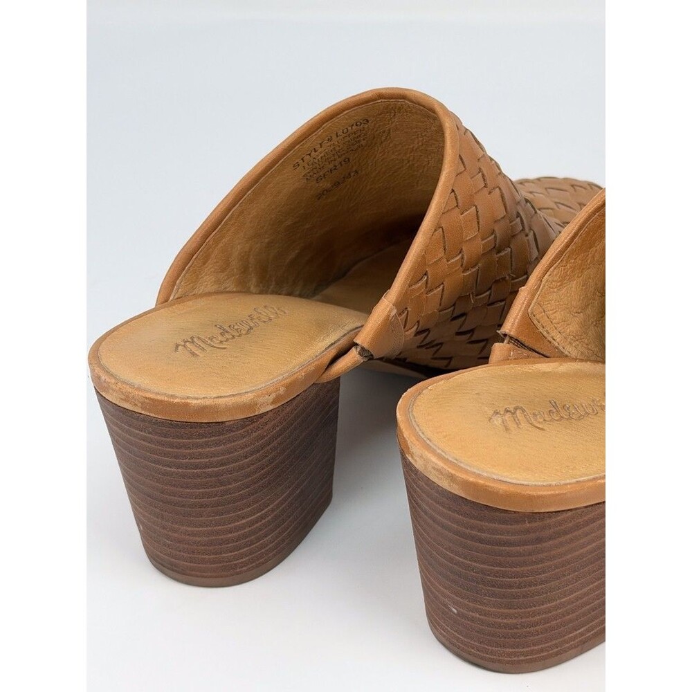 Madewell Womens Heels Brown Amber The Harper Mule Woven Leather Slip On US 8 - Picture 9 of 12